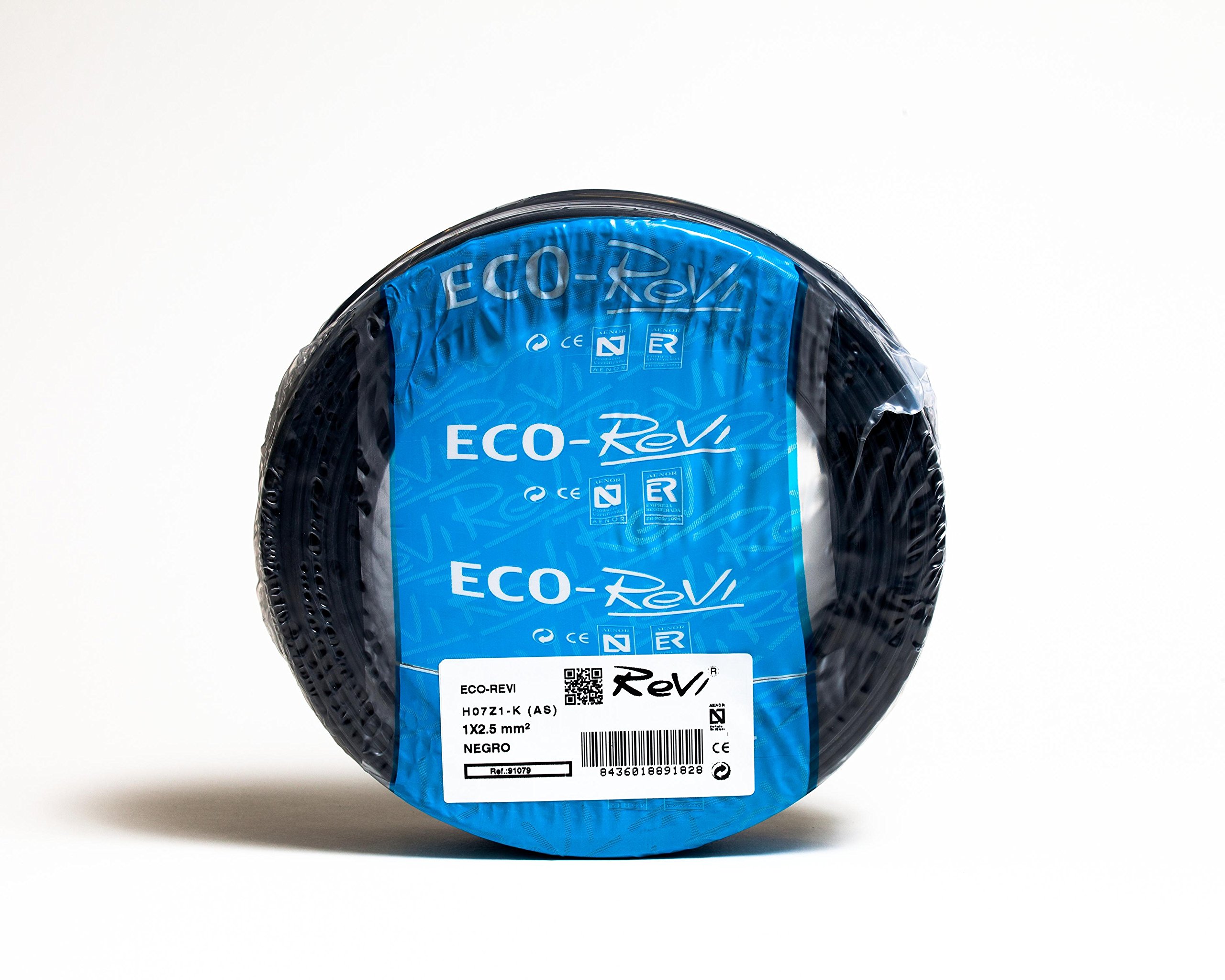 Cable FLEXIBLE LSZH (LIbre de Halógenos) H07Z1-K(AS) 1 x 2,5 mm² 50 m (Negro)