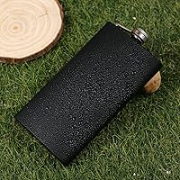 Vista 6 de Petaca de whisky de bolsillo negro mate de 12 onzas con embudo y caja, acero inoxidable y a prueba de fugas