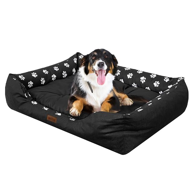 DOGGY Cama para perros, cojín para perros extragrandes, cesta para perros, fácil de limpiar, bordes elevados