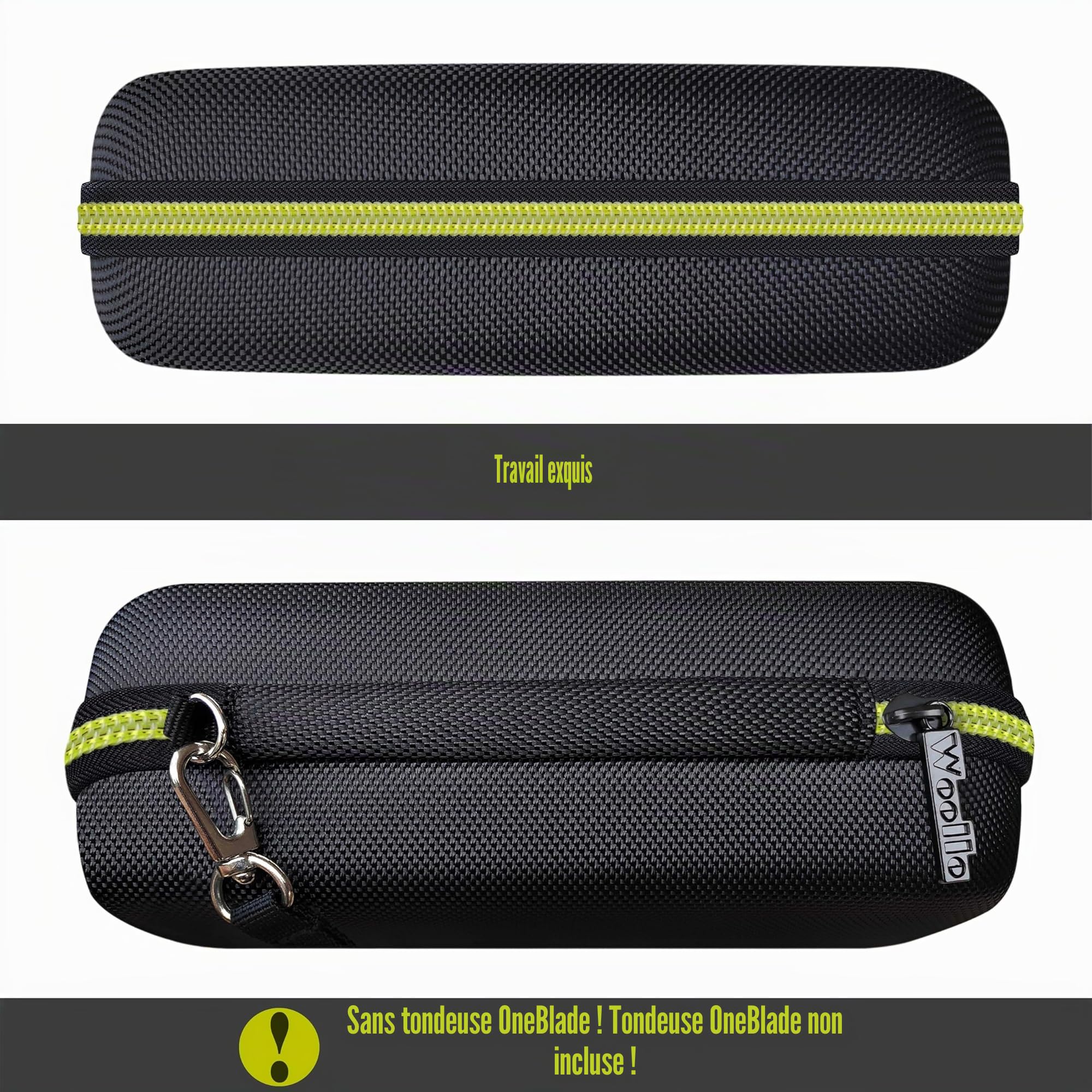 Sac Compatible avec Philips OneBlade Face + Corps QP2734 QP2724 QP2824 QP230 QP220 QP437 QP2630 QP2620 QP2530 QP2520 Portable Dure Voyage Case Etui Housse de Protection Vert Extérieur