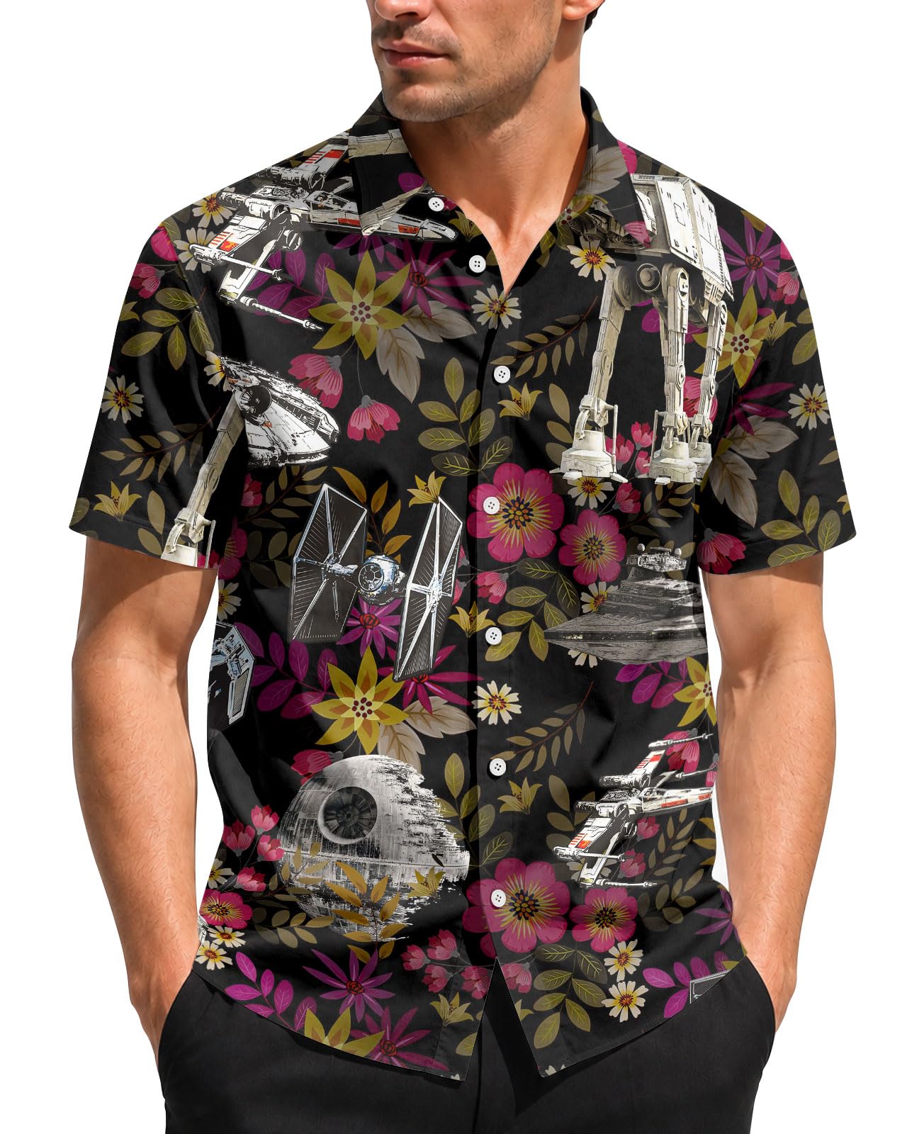 99TIMORO Funny Film Summer Button Down Shirt Men Short Sleeve Top
