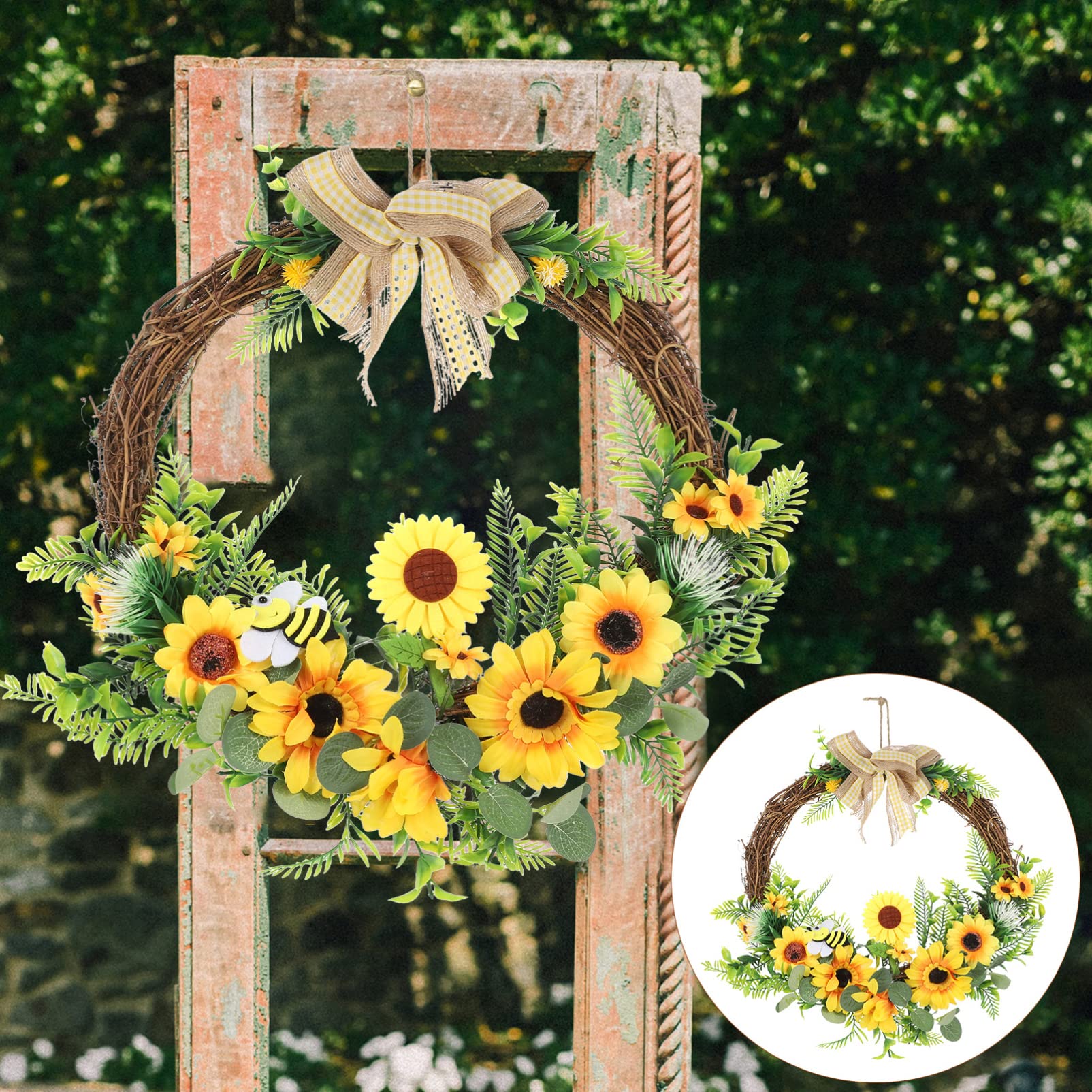 Didiseaon Ghirlanda di Girasoli Pasquali Fiori Pasquali Decorazioni Ornamenti Artificiali