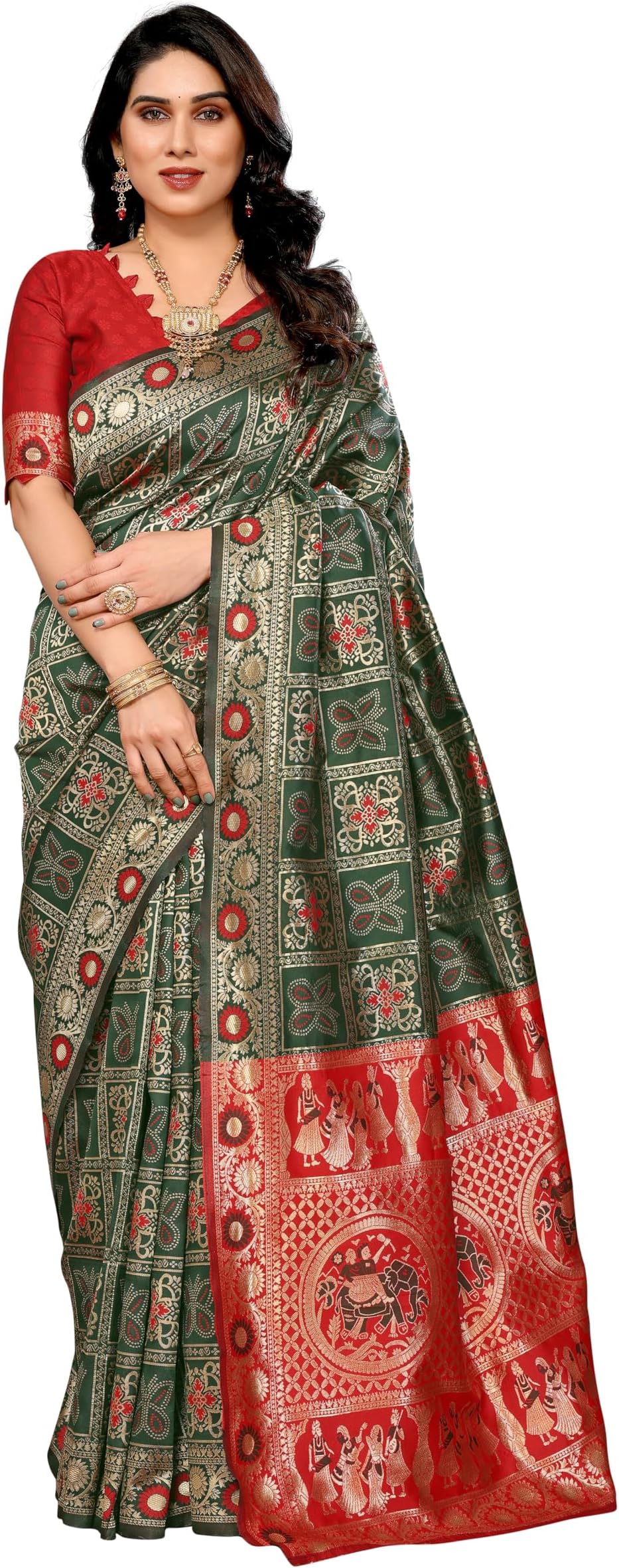 Avantika Fashion Women's Kanjivaram Soft Semi Silk Banarasi Sarees With Blouse Piece