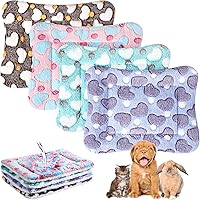 Vista 10 de Haull 4 piezas de ropa de cama impermeable de conejillo de indias de invierno, cama de conejillo de indias, forros de jaula de felpa, tapete suave