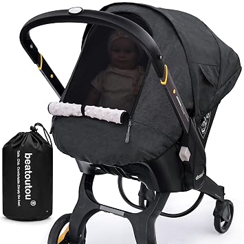 Waterproof Baby Car Seat Cover Compatible with Doona Car Seat and Stroller | Waterproof & windproof, soft minky lining, 2-layer window for ventilation & baby view, Elastic bottom for snug Doona fit