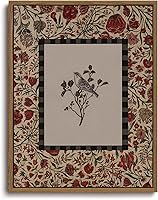 KISSFOX Vintage Framed Floral Bird Canvas Wall Art - Boho Rustic Farmhouse Prints for Bedroom Living Room Decor