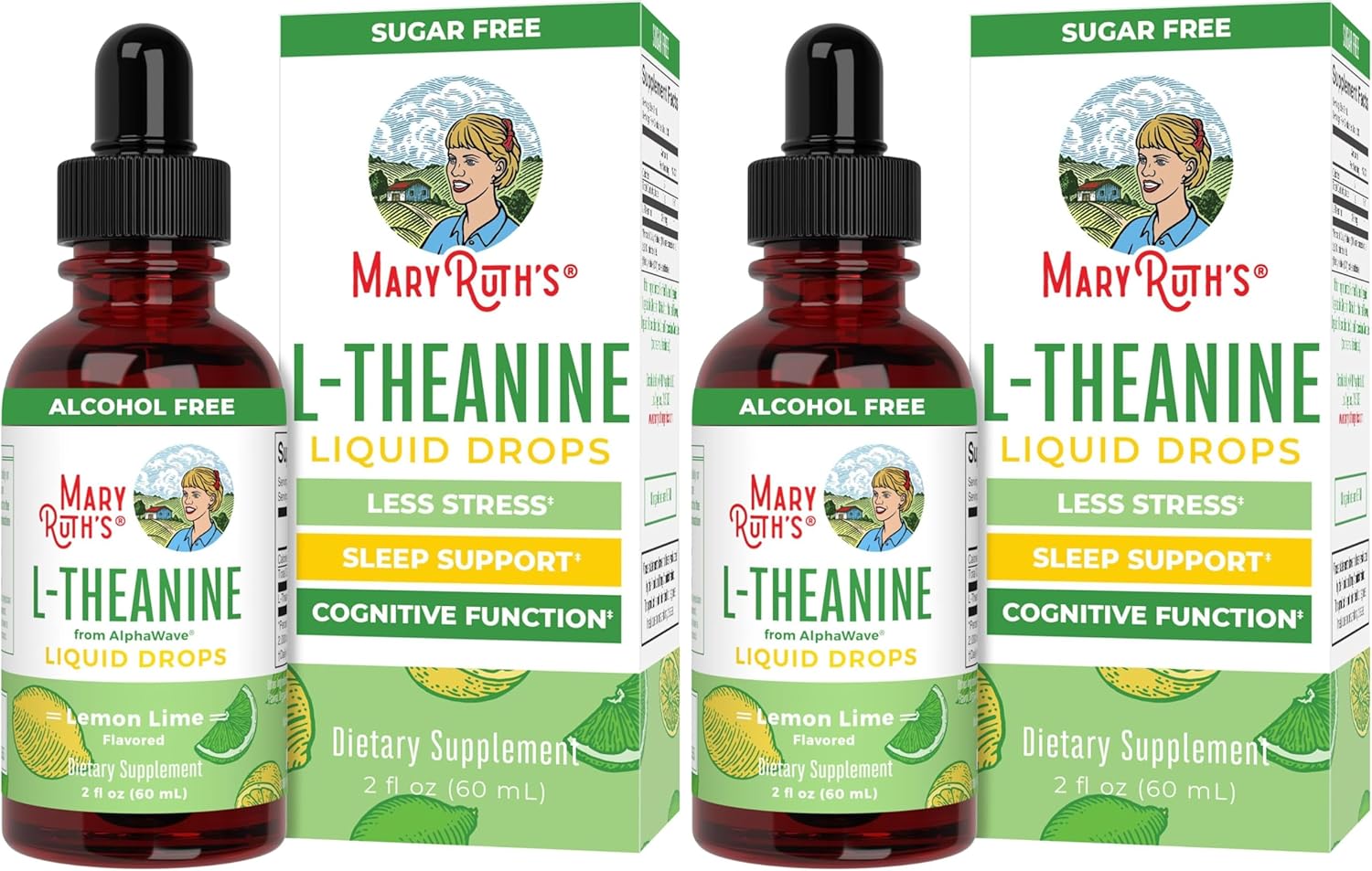 MaryRuth's L Theanine 200mg Liquid Drops | Mood Support for Adults & Kids | Focus Supplement | Natural Sleep Support | Vegan | Non-GMO | Gluten Free | 30 Servings (Pack of 2)