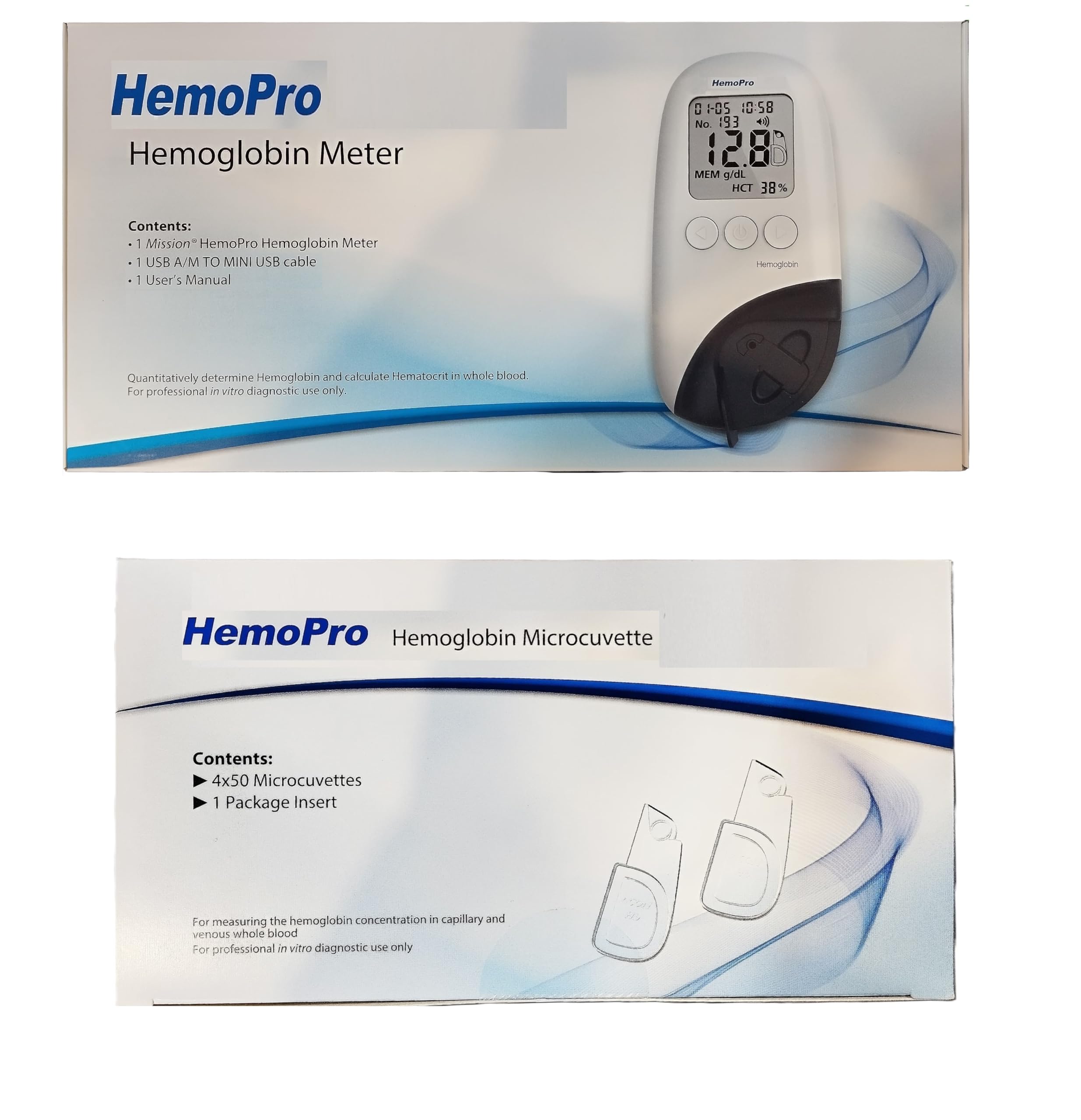 Hemopro REF C133-3011-201 Hemoglobin Meter Analyzer with 200 microcuvettes.