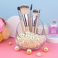 Vista 5 de 150 cuentas de perlas de imitación pulidas en crema sin agujeros para decoración de relleno de jarrones, rellenos de perlas de plástico