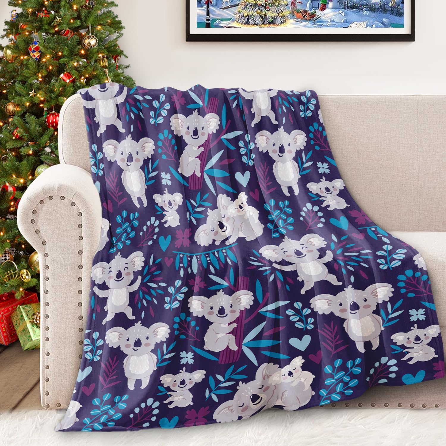 Fihevur Koala Blanket for Girls Boys, Koala Gift for Kids, Throw Blanket for Couch Bed Room Decor 40 