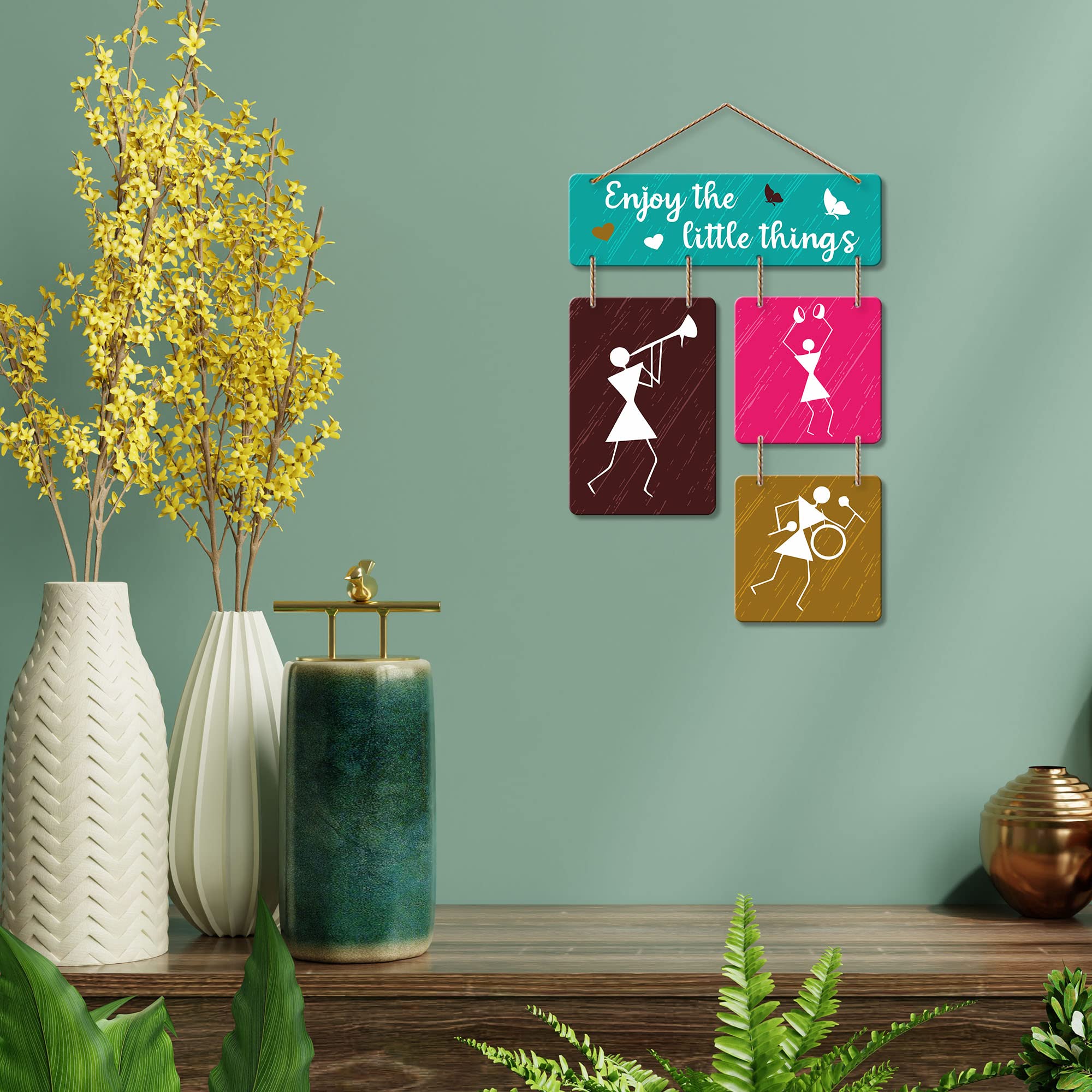Artvibes Enjoy The Little Things Wall Hanging Wooden Art | Quotes Decor Item | Wall Poster | Office Decor | Inspirational Quotes Wall Art | Mdf Wall Decoration | Unique Gift Items (WH_6503N) 1