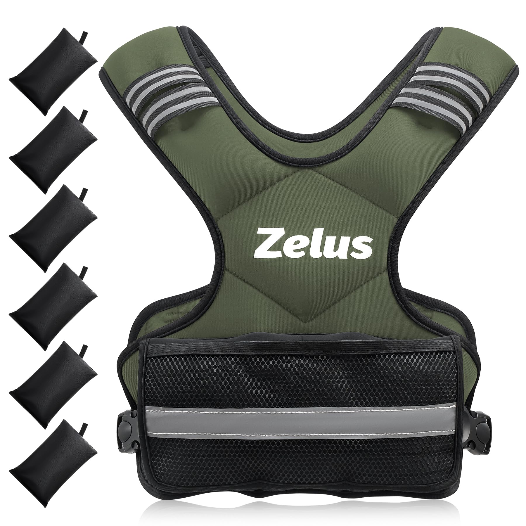 ZELUS Weighted Vest for Men Women,Adjustable 4-32lb Vest, Removable Weights