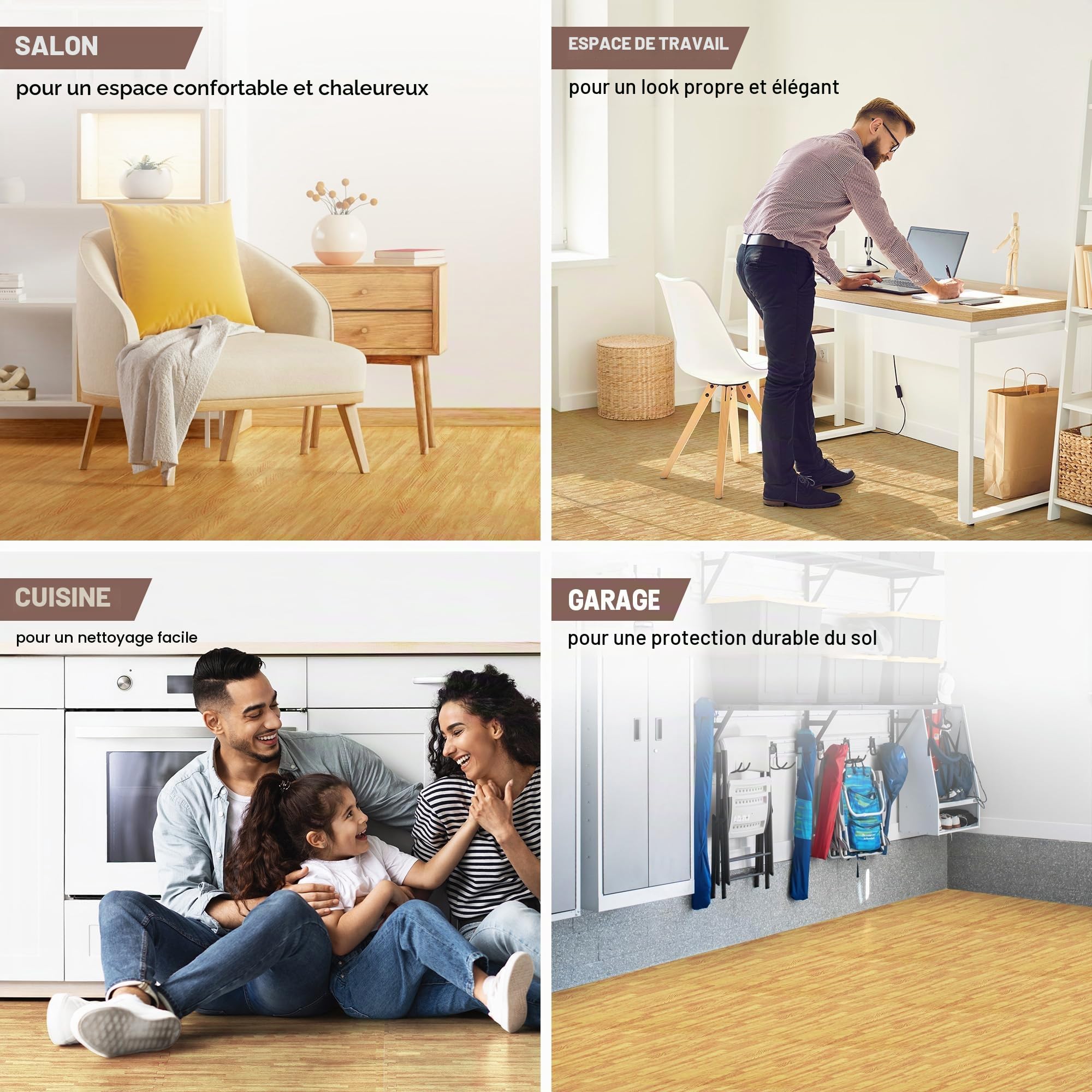 Yes4All 60x60 cm jusqu'à 11,1 m² Set 6/12/30 Carreaux de sol en mousse EVA, tapis en mousse, tapis de sol de gymnastique, tapis de sol emboîtables Sol de garage, piscine extérieure, bain à remous