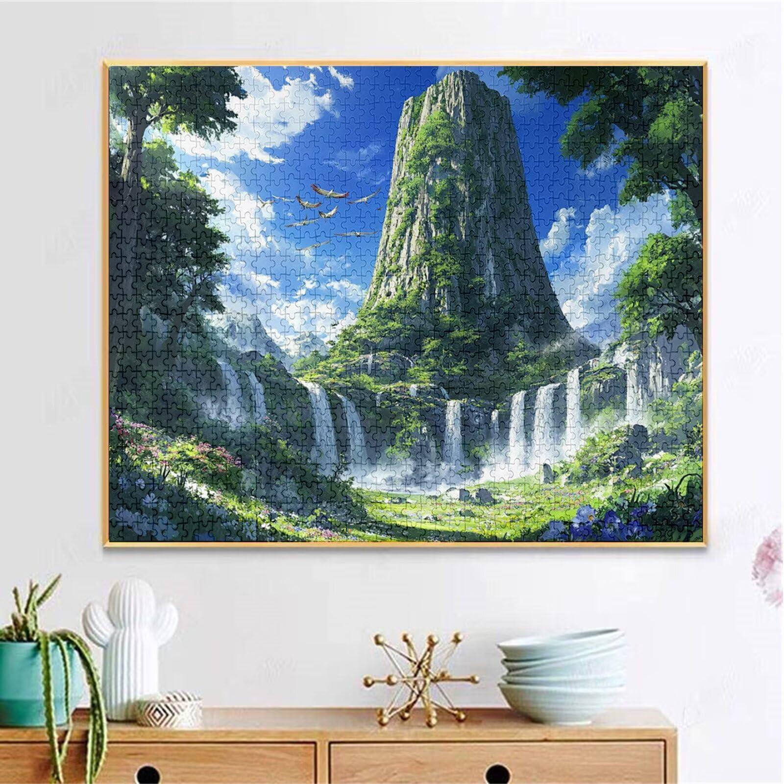 Puzzle 5000 elementów, 3 4 5 lat puzzle jesień 6 7 8 lat zrównoważone gry edukacyjne z wysokiej jakości drewnianymi wzorami dla dorosłych zabawa z krajobrazem krajobraz rodzinny prezent świąteczny H