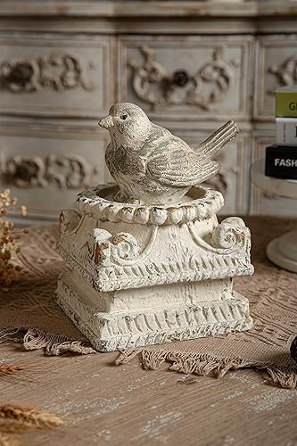 Miniatura 8 de SOFE Soporte de pedestal de columna para exhibición de decoración, soporte de plantas pequeñas blanco envejecido, soporte de vela grande, mesa