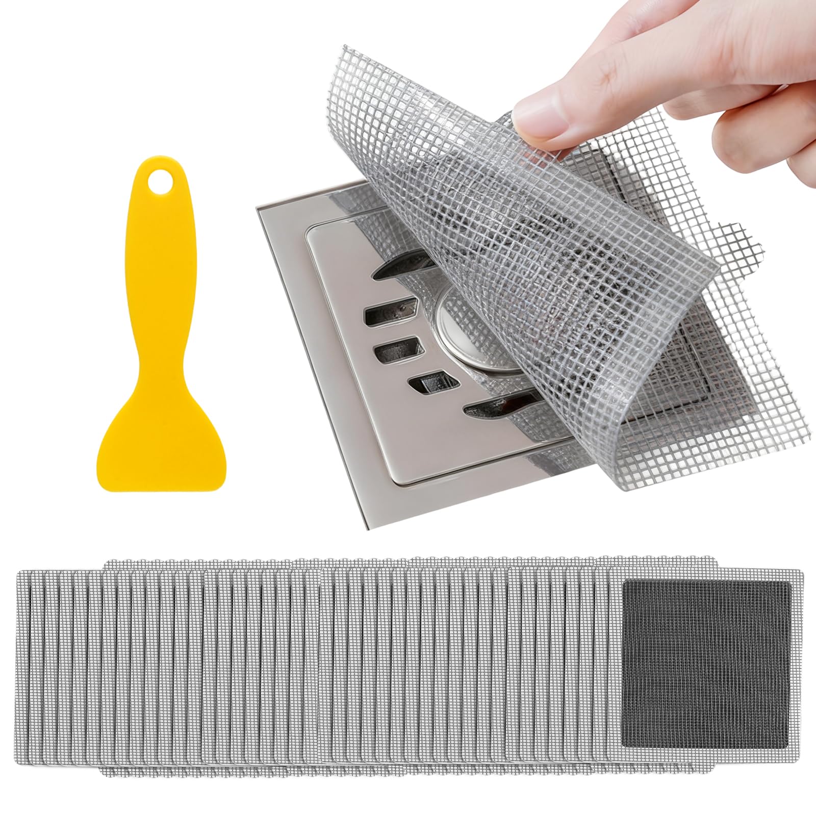 40 pezzi 15 x 15 cm filtro di scarico doccia per capelli, rete di scarico per doccia, scolapasta per capelli usa e getta, filtro per doccia, filtro per doccia, accessori da bagno