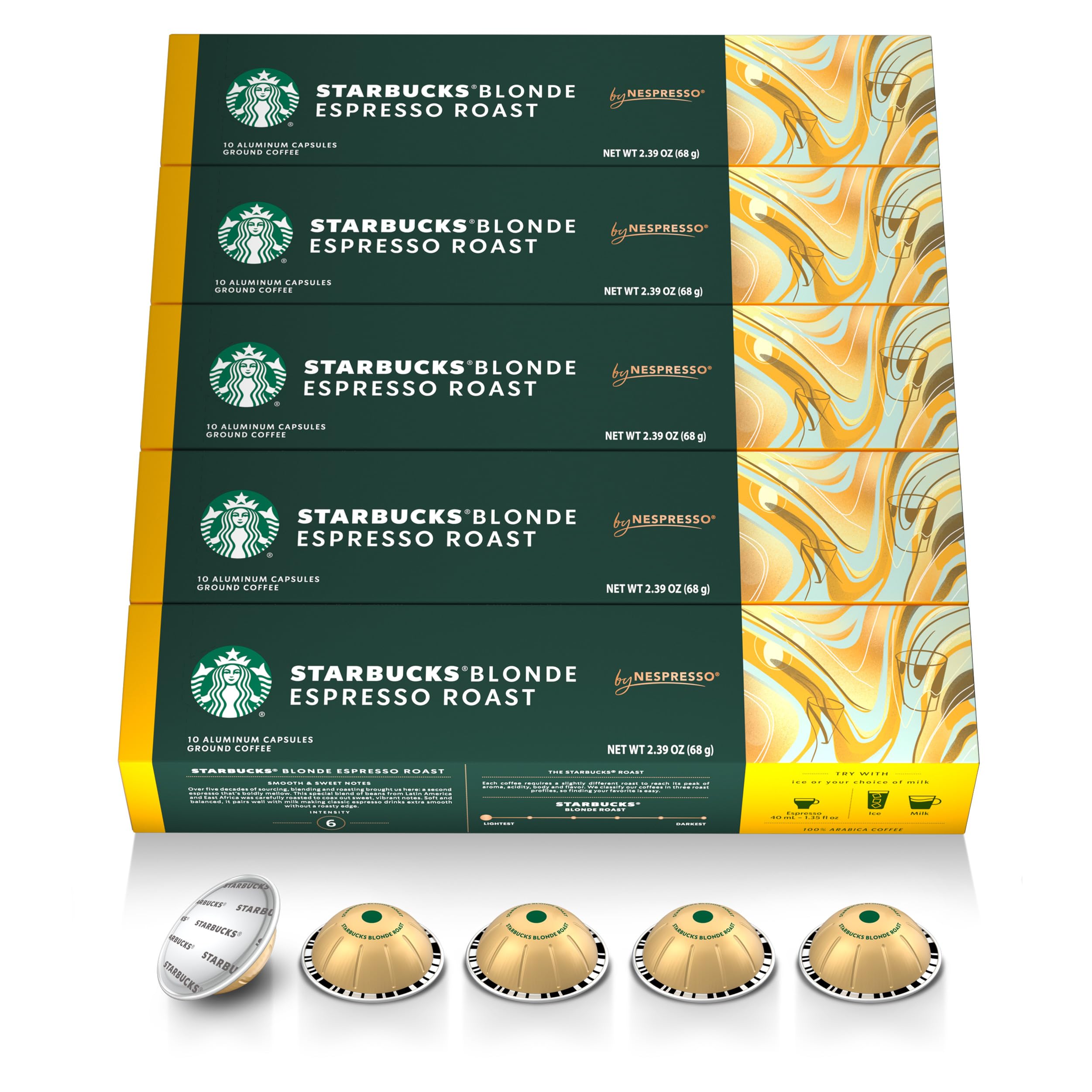 by Nespresso Vertuo, Blonde Roast Espresso, 50-count