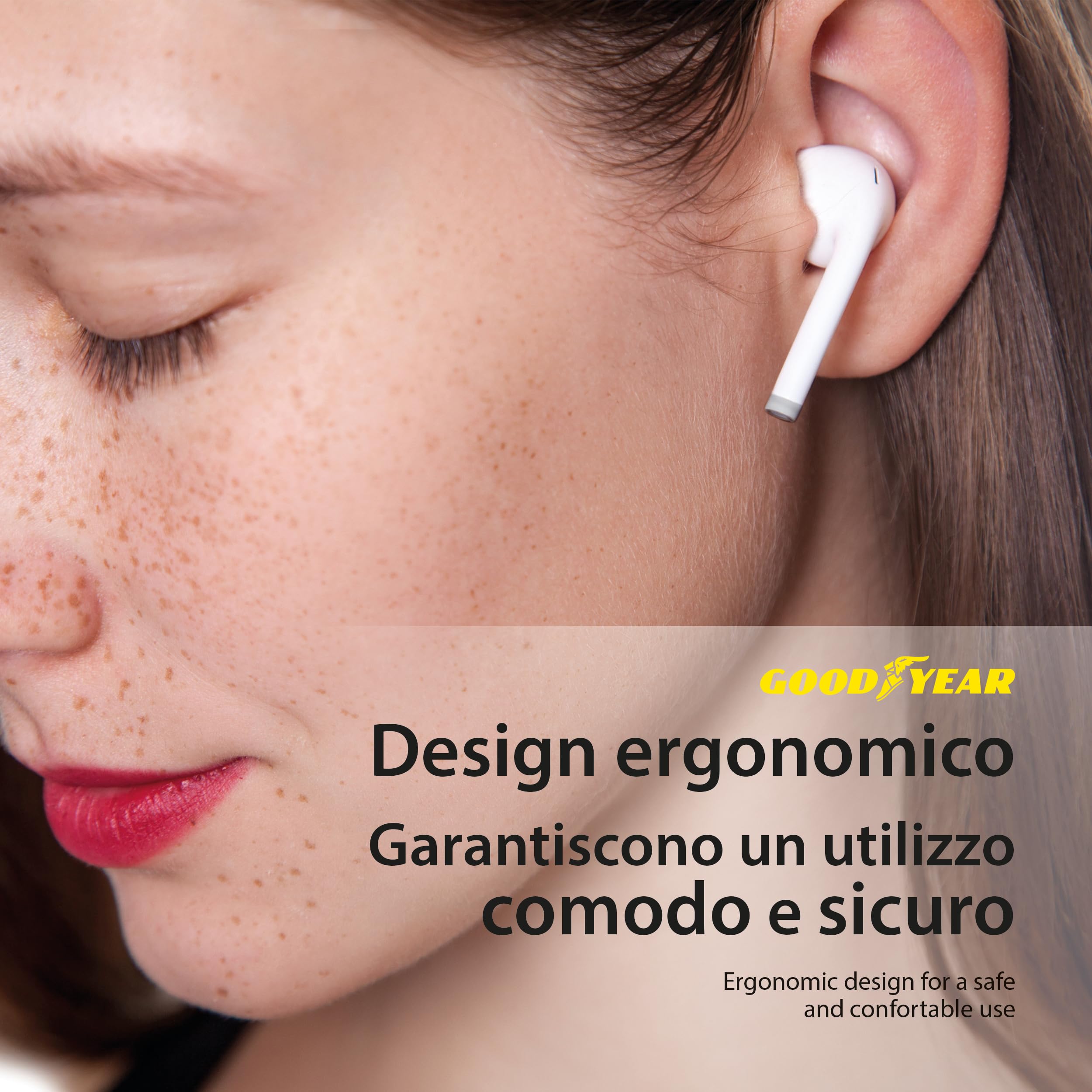 Goodyear Écouteurs sans Fil avec étui de Charge 60 Heures, Casque Bluetooth 5.3, Intra-auriculaire, câble USB-C de Charge Inclus, True Wireless Stéréo, Audio Surround, Microphone et Touch Controls,