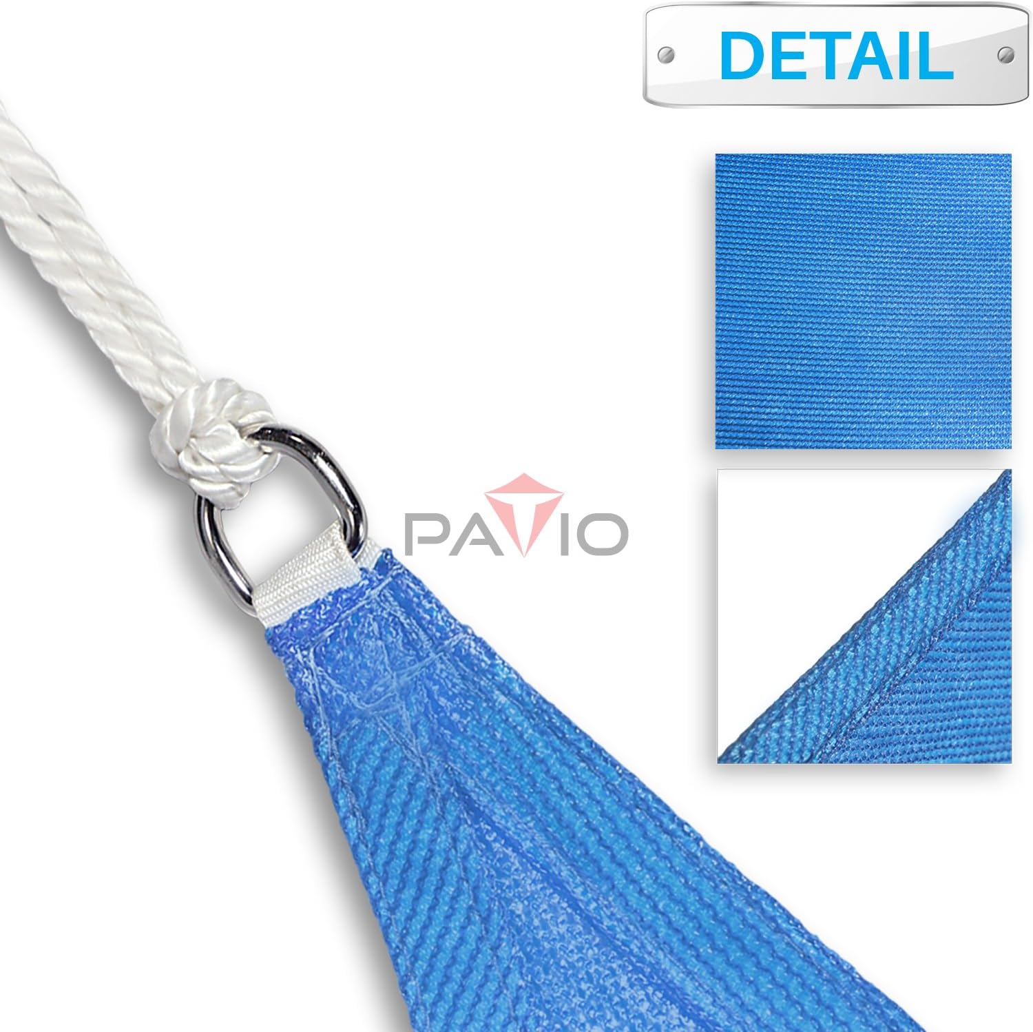 Patio Paradise Sun Shade 9'x12'x15' Right Triangle Shade Sail Canopy with Hardware Kits, Heavy Duty UV Block Shade Cloth Pergolas Patio Cover, Permeable Fabric for Outdoor Backyard, Blue