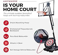 Vista 2 de Aro de baloncesto portátil con altura ajustable de 7.5-10 pies y reboteador