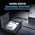 SABRENT Hard Drive Docking Station, SSD HDD 2.5" 3.5" inch SATA case Dock, External SSD Enclosure + Power Adapter, Super Fast Data Transfer, LED Indicator, Tool-Free, USB Cable Included (EC-DFLT)