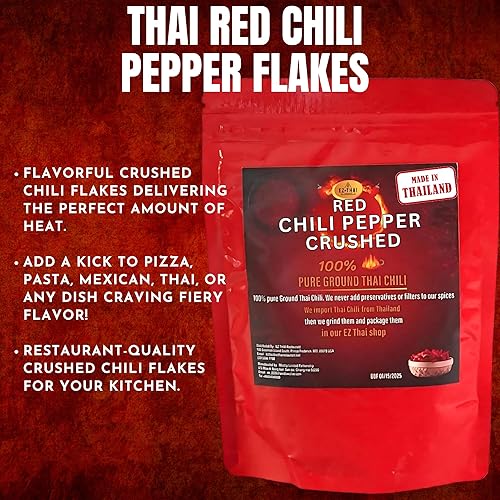 Miniatura 7 de Copos de pimienta triturada de chile rojo tailandés, 3.5 onzas, especias condimentadas de nivel picante para cocina china, mexicana y asiática,