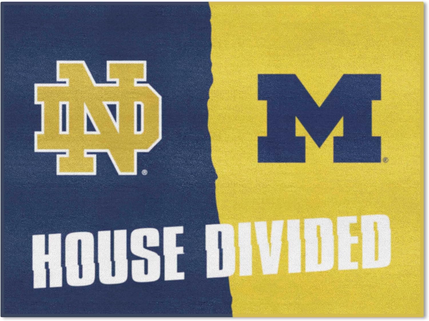 FANMATS 18679 Notre Dame / Michigan House Divided Rug - 34 in. x 42.5 in.