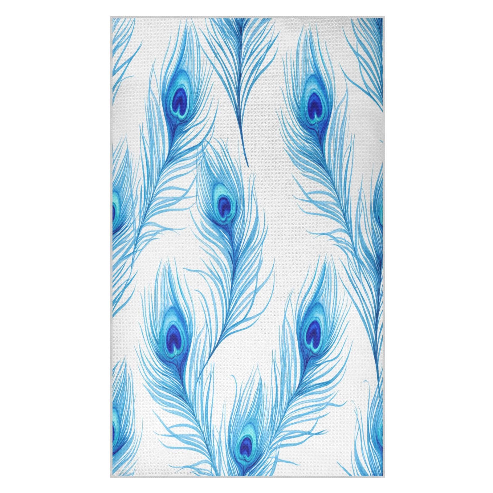 BURSTDDY Peacock Feathers Kitchen Towels,Absorbent Dish Towels 2 Pack