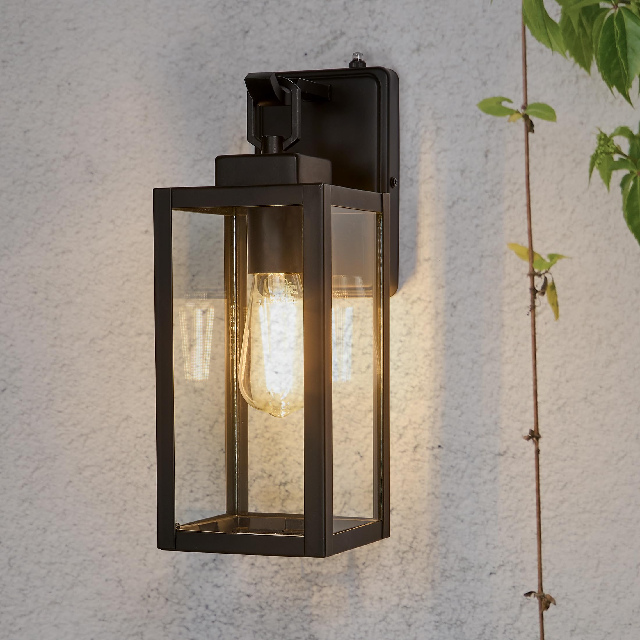 Maxxima Outdoor LED Wall Sconce Porch Light, Dusk to Dawn Sensor
