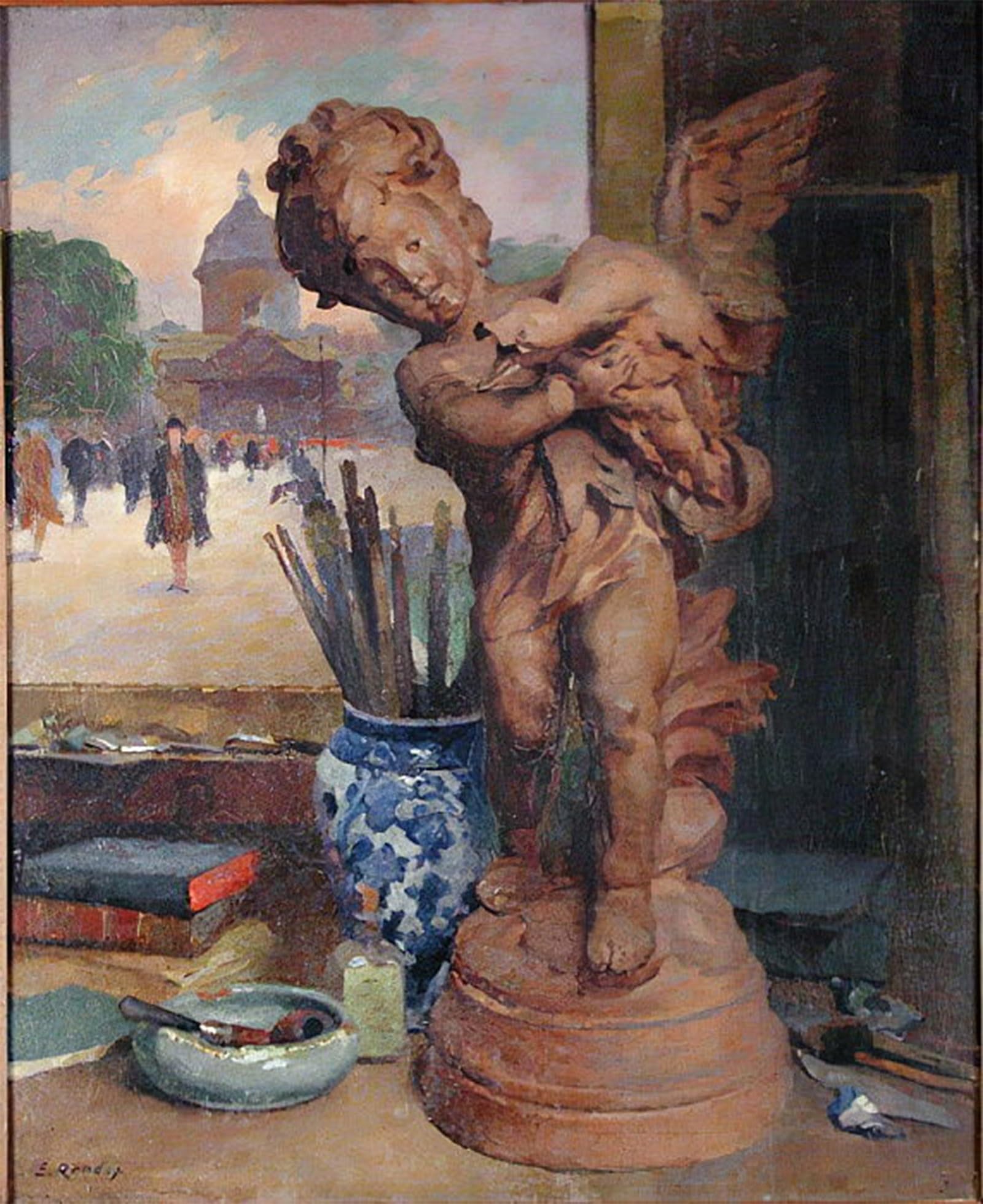 Artxlxxbn No Frame Famous Art Print Poster Vintage Wall Art Still Life With An Angel By Jules Ernest Renoux Canvas Art Poster For Home Decor 60X90cm