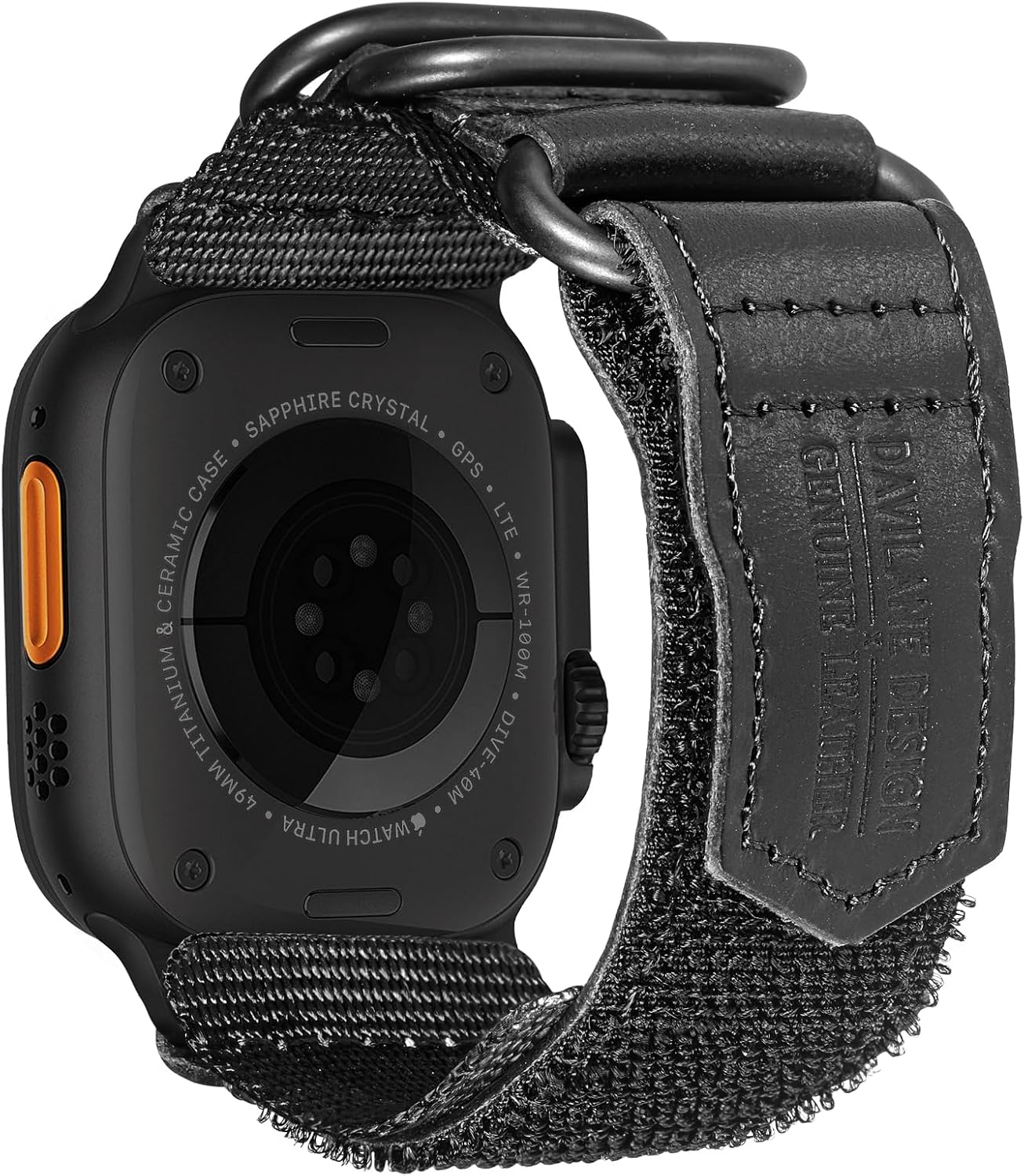 Compatible with Apple Watch Band,Rugged Replacement Leather Nylon Strap With Three Buckle Loop Design For iWatch Ultra 3/2/1, Series 11/10/9/8/7/6/5/4/3/2/1/SE
