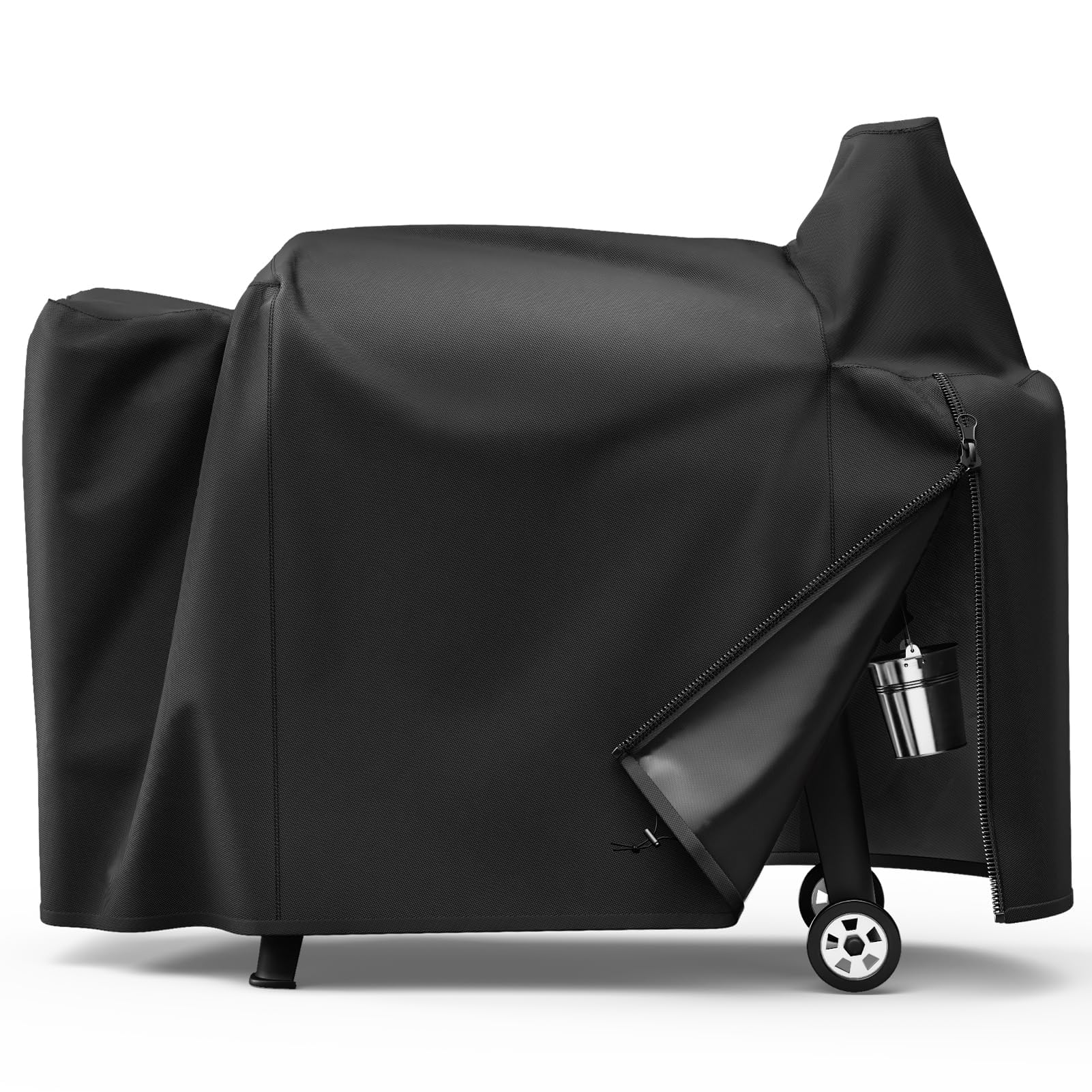 SHINESTAR 820 Form-Fitted Pellet Grill Cover for Pit Boss 820 Series, Special Zipper Design, Easy Take On & Off, Heavy Duty Fabric Weatherproof