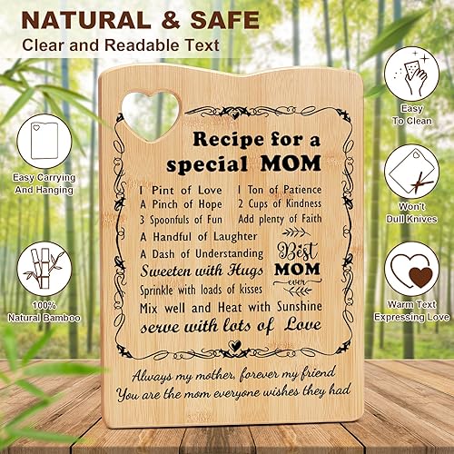 Miniatura 3 de Regalos para el día de la madre para mamá, regalos de cumpleaños para mamá de hija hijo, juego de tabla de cortar para mamá, regalo ideal para el