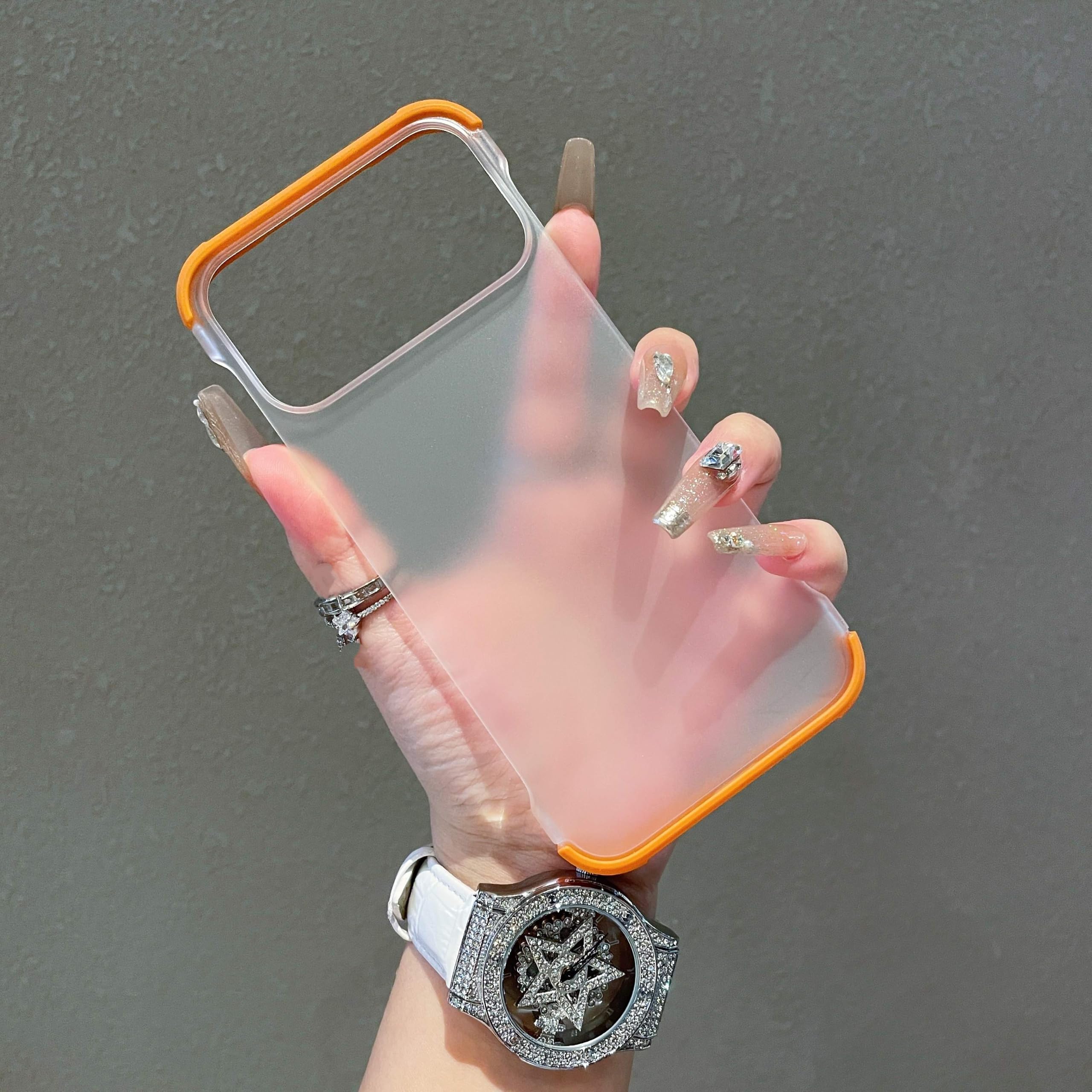 Ultracienkie, przezroczyste, bezramkowe etui do iPhone'a 17 16 15 14 13 12 Pro Max 17 Pro, smukłe, odporne na wstrząsy, matowe etui z twardego plastiku (do iPhone'a 16 Pro/szary)