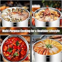 Vista 5 de Stainless Steel Stock Pot - 8 Quart, Soup Pot Induction Compatible, Cooking Pot with Riveted Handle, Oven & Dishwasher Safe