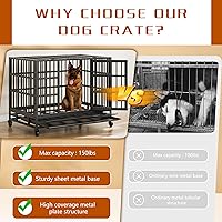 Vista 6 de Vongrasig Jaula de perro indestructible resistente de 48/38 pulgadas, doble puerta, a prueba de escape, jaula de metal mejorada, jaula extra grande