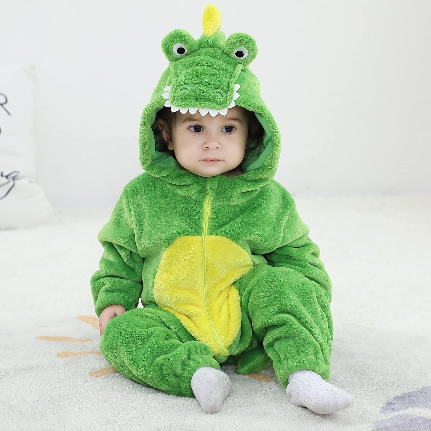 Baby Strampler mit Kapuze Flanell Winter Overall kostüme für baby Jungen MäDchen Karikatur Schlafanzug