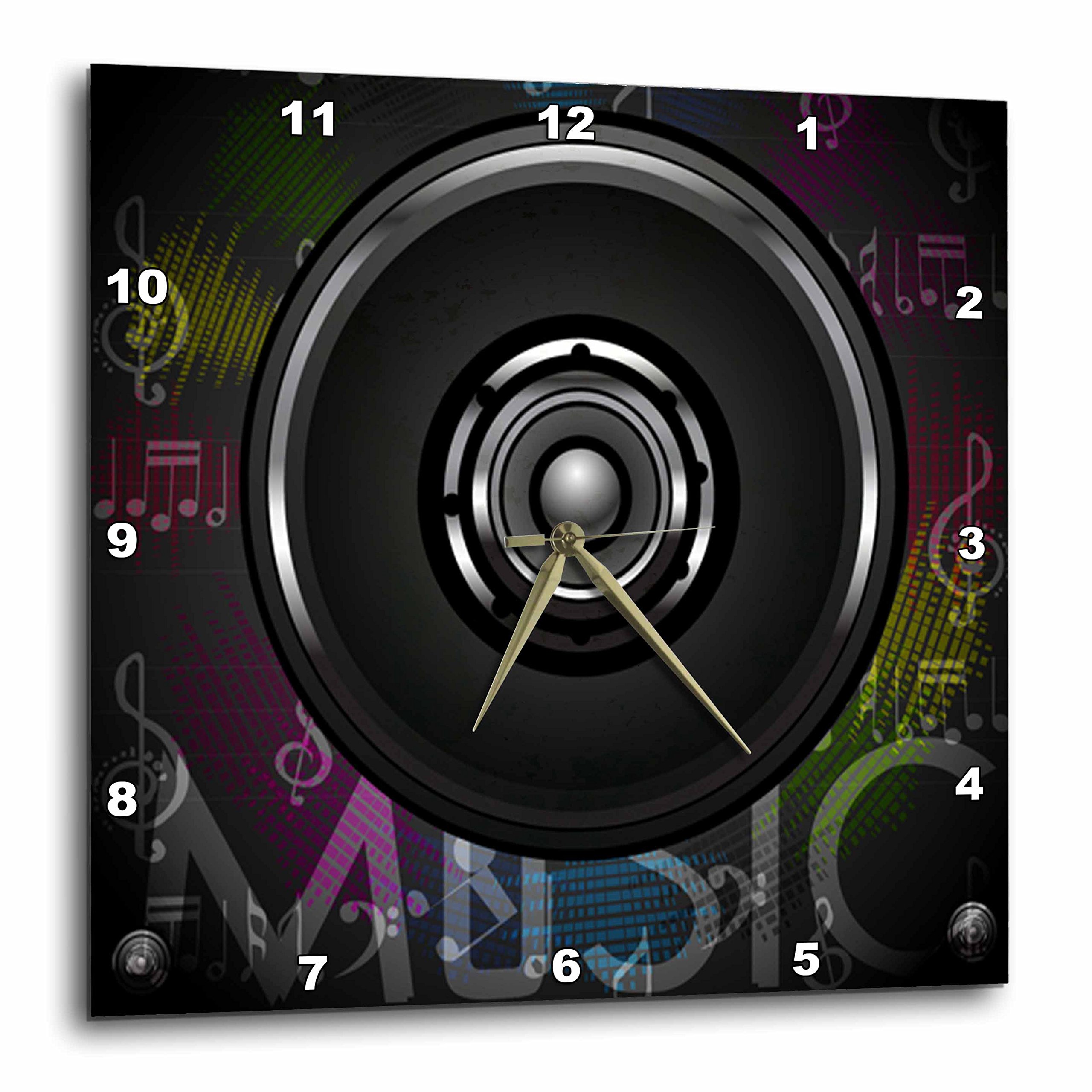 Horloge murale notes de musique haut-parleur déco 3dRose 38,1 cm