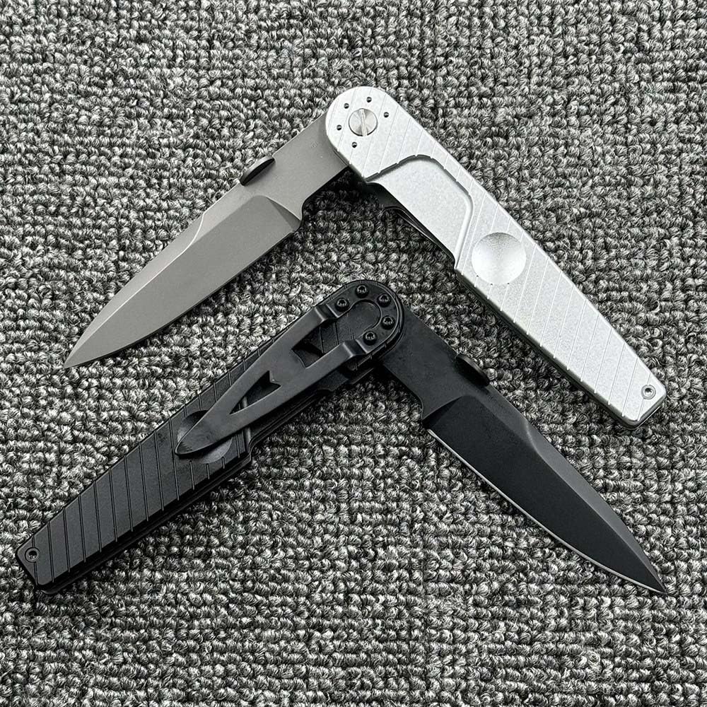 Klappmesser 8.7" Taschenmesser Tragbar aus schwarz stahl, Alu aluminium, Slim Outdoor Messer Survival Jagdmesser Scharfes Einhandmesser, EDC Messer mit clip, N690 edelstahlklinge, Ergonomisches Design
