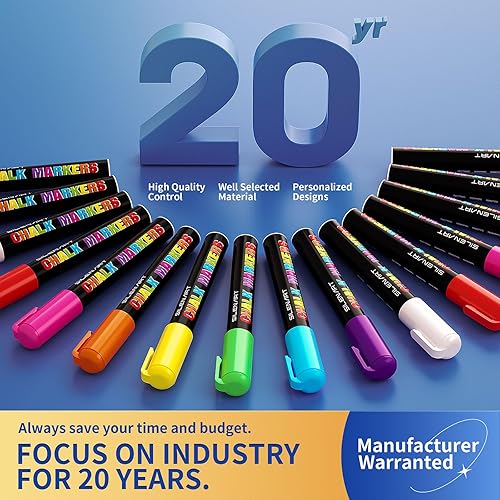 Miniatura 4 de Paquete de 2 marcadores de tiza morada, punta jumbo de 0.591 in, fáciles de usar, ideales para niños, estudiantes, artistas, vendedores