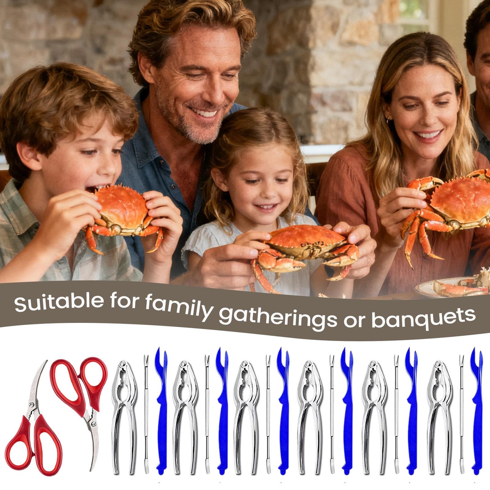 Rompedores De Cangrejos Y Herramientas Utensilios De Cocina Ergonómicos | Juego De Tijeras Rompecrustáceos Para Langosta Para Cocina Casera Restaurante Mariscos Nueces Camping Al Aire