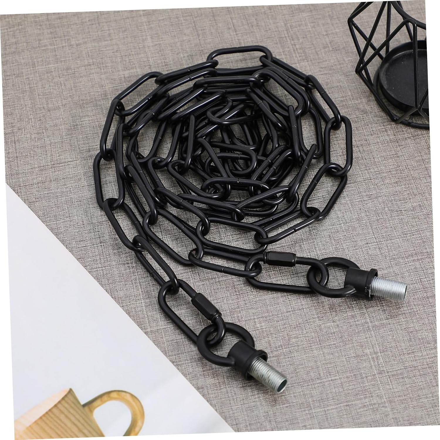 Garneck 1set Heavy Duty Hanging Chain Planter Hanger Industrial Light Fixture Chain Carabiner Versatile for Plants Lanterns Bird Feeders and Outdoor Decor