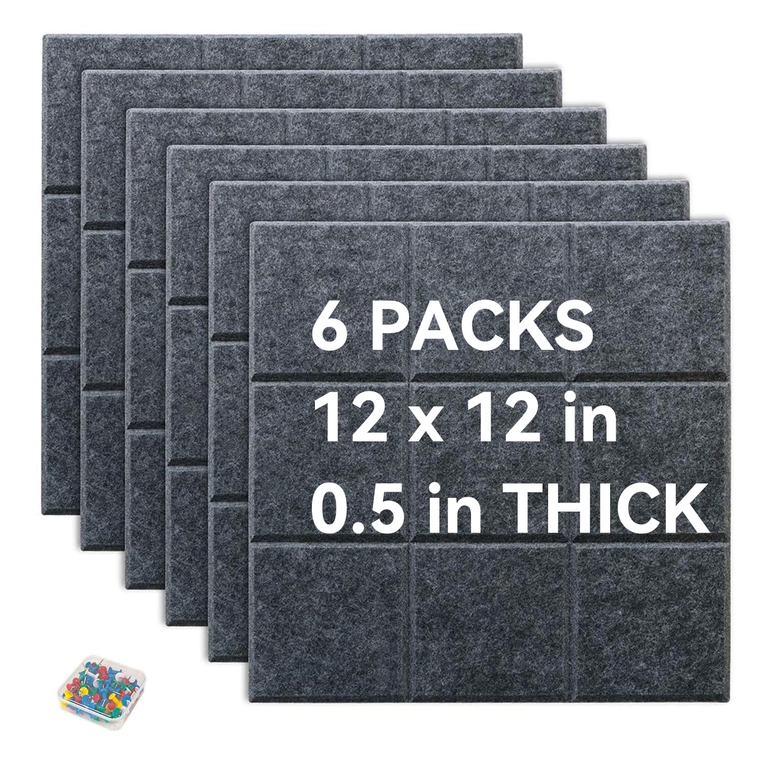 Large Cork Board for Walls, Yunihome 6 Pack 36" x 24" Felt Bulletin Board Wall Tiles for Home Kitchen School Office Wall Decor with Assorted Colors
