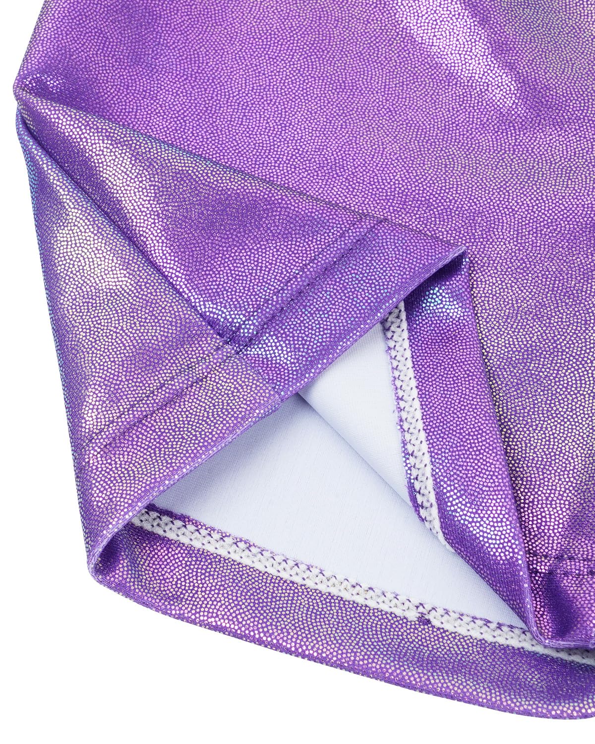 Gogokids Completo da ginnastica bambina composto da tre pezzi, body senza maniche, pantaloncini e fascia capelli, tuta danza classica scintillante, con design a colori sfumati, dai 3 ai 12 anni