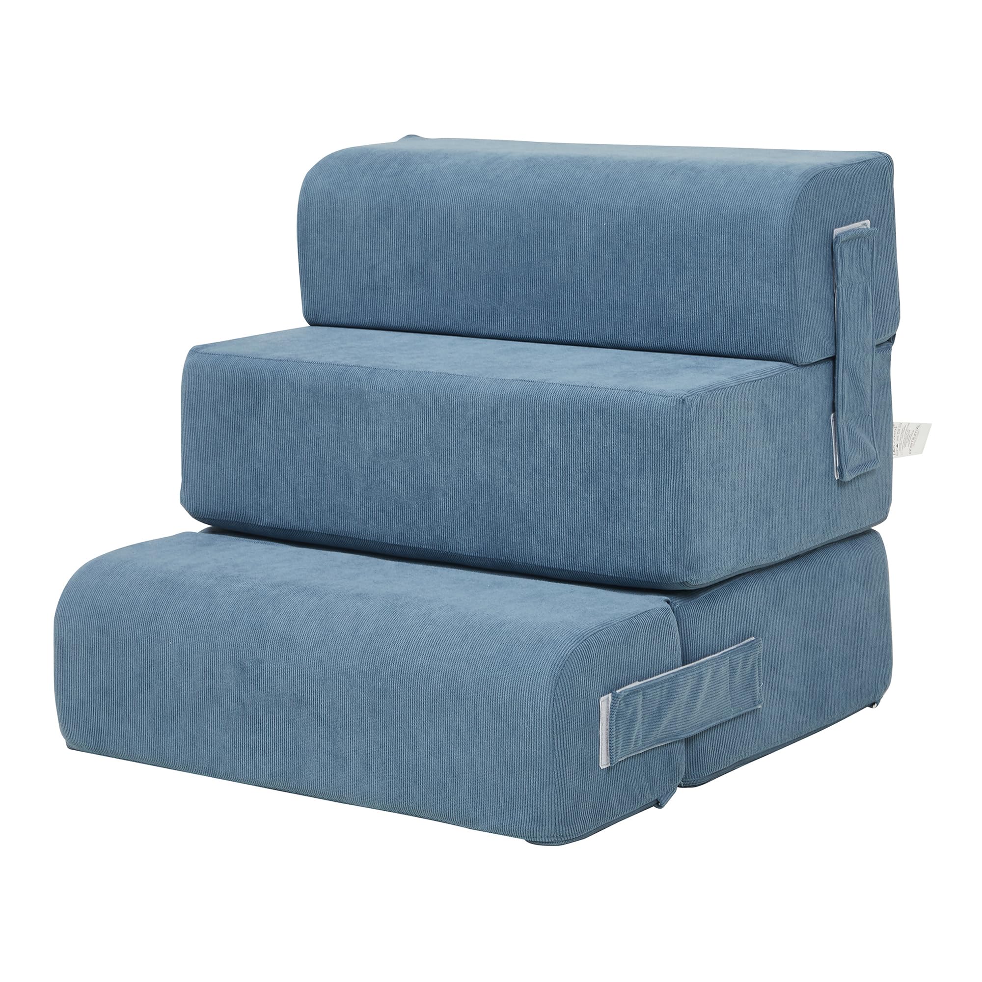 [en.casa] Scaletta Modulare per Animali Domestici Scale Cuccia in 4 Elementi Imbottiti Componibili per Cani Gatti di Taglia Piccola Rivestimento in Velluto a Coste - Blu