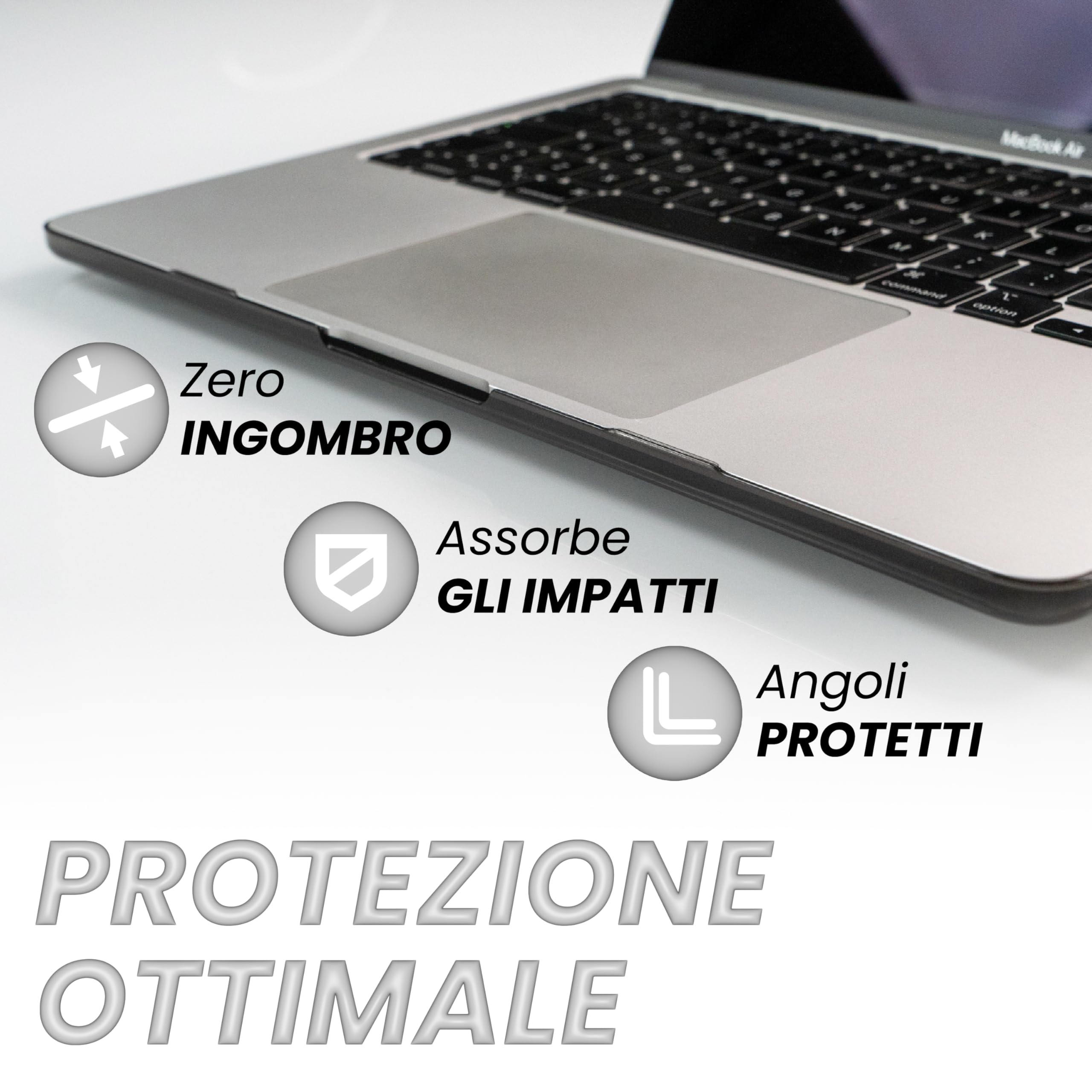 Cover Rigida Ultra Sottile Per MacBook Air 13 M3 – Trasparente, Antiuorto, Piedini Rialzati, Ventilazione Avanzata, Snap-on