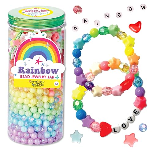 Creativity for Kids Rainbow Bead Jar Jewelry Making Kit: Makes