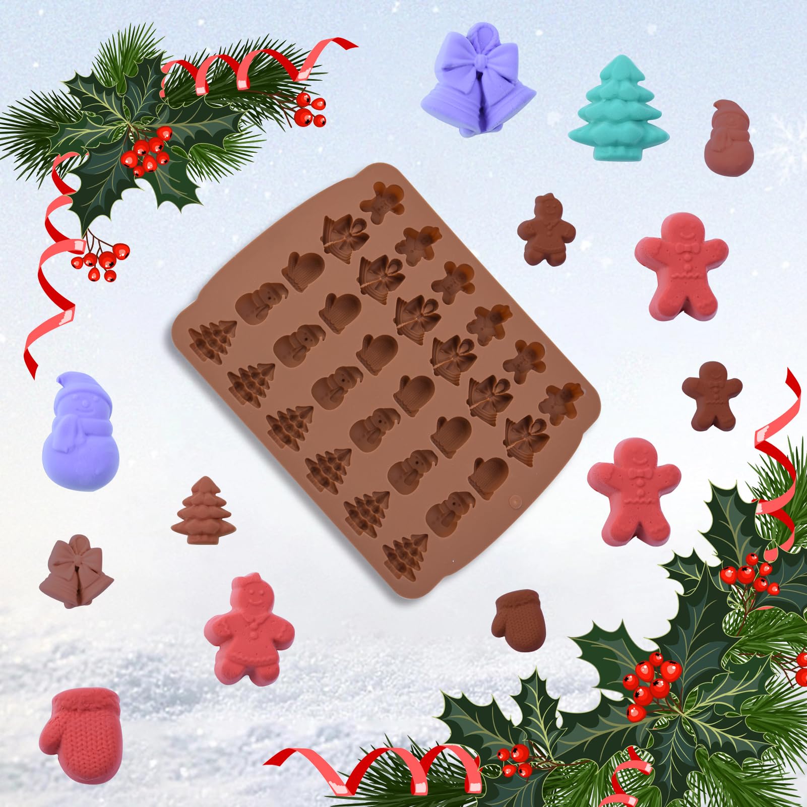 STAMPO IN SILICONE Silkomart MY WINTER CHRISTMAS COOKIES  PER GESSO, DOLCI ALTRO SEGNAPOSTO - Tina Bijoux