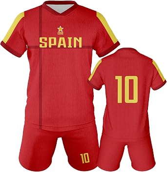 Soccer Jersey Kit Kids #7#10 National Team Boys Soccer Jersey/Shorts Football Shirt Set Girls Gift for Soccer Fans