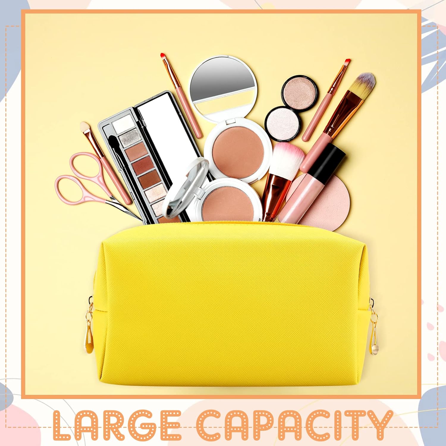 Kigeli 15 Pcs Aesthetic Makeup Bags PU Leather Cosmetic Pouches Waterproof Plain Toiletry Bags Makeup Pouches Bulk for Women Party Gift Travel Storage Organizer (Macaron) - Image 2